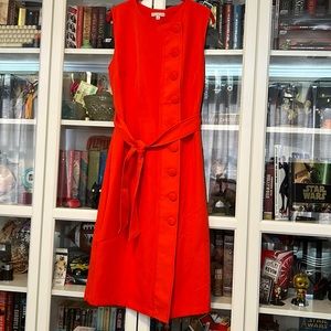 Bright Orange Size 14 Eva Mendes Dress Midi Length